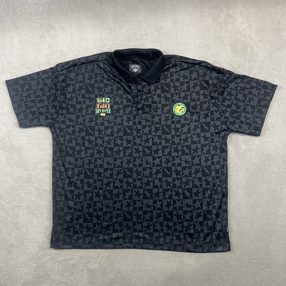 Billabong Size Large Mens Black Star Surf Africa Ghana Graphic Polo Shirt — photo 2